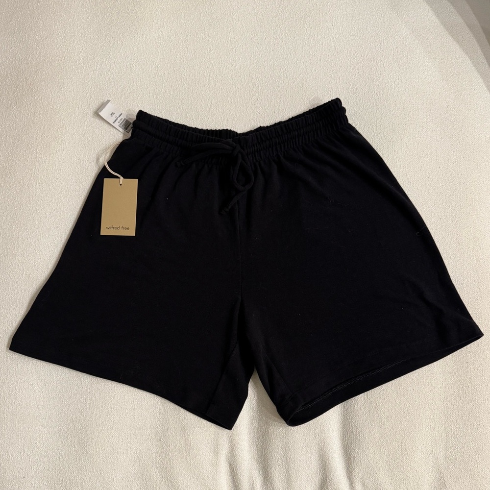 NWT Aritizia Wilfred Free Black Free Lounge 7 Inch Shorts